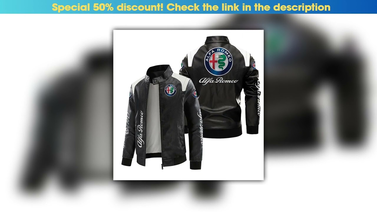 First Look Fashion For Alfa Romeo Logo Autumn Winter Jacket Retro Motorcycle Leather Clothes Racing