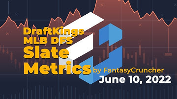 DraftKings MLB DFS Slate Metrics by FantasyCruncher - June 10, 2022