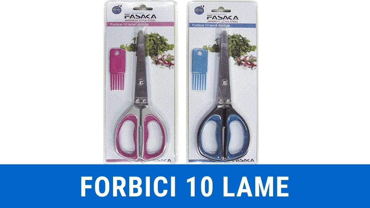 Forbici da cucina in acciaio inox 5 lame – verdi – pettine per la