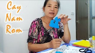 Hướng dẫn cách làm cây nấm rơm bằng giấy màu xanh da trời