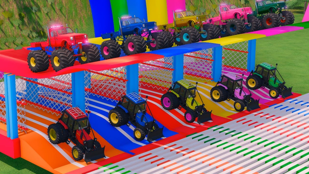 Transporting With Colors - BULLDOZER WITH HARD TO CONTROL MONSTER CAR  #19 - FS22