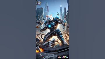 💪😾White Cat scientist 🧑‍🔧Fights Robot army#cats #cute #funny #viralvideo #shorts #ai#animation#robot