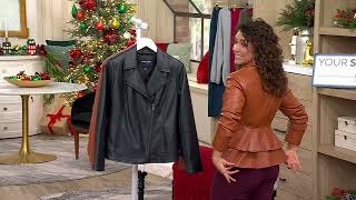Studio Park X Ali Carr Faux Leather Moto Jacket On Qvc