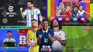 eFootball PES 2026 PPSSPP Android Offline Full Update UCL & League Kits 26/27 Season 4k Graphics