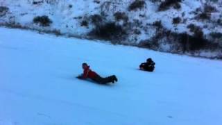 Josiah's sledding adventure