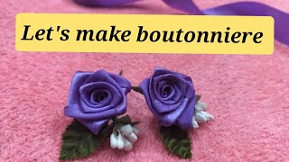 Wedding boutonniere diy #diy #boutonniere #familyflower #satin #ribbon #wedding #accessories