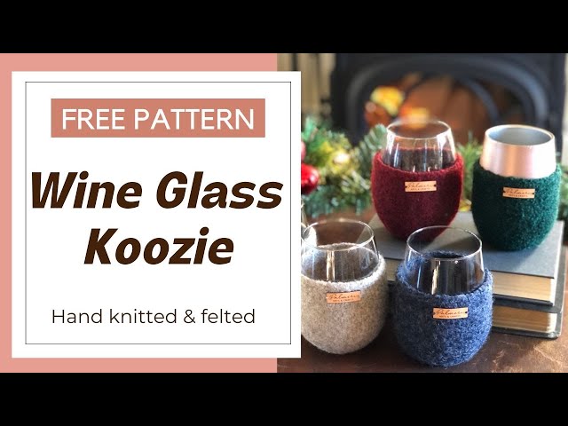 How to knit and hand-felt super cute wine koozie for Christmas gift  knitting - YouTube