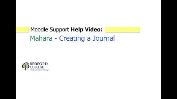 Mahara - Creating a Journal