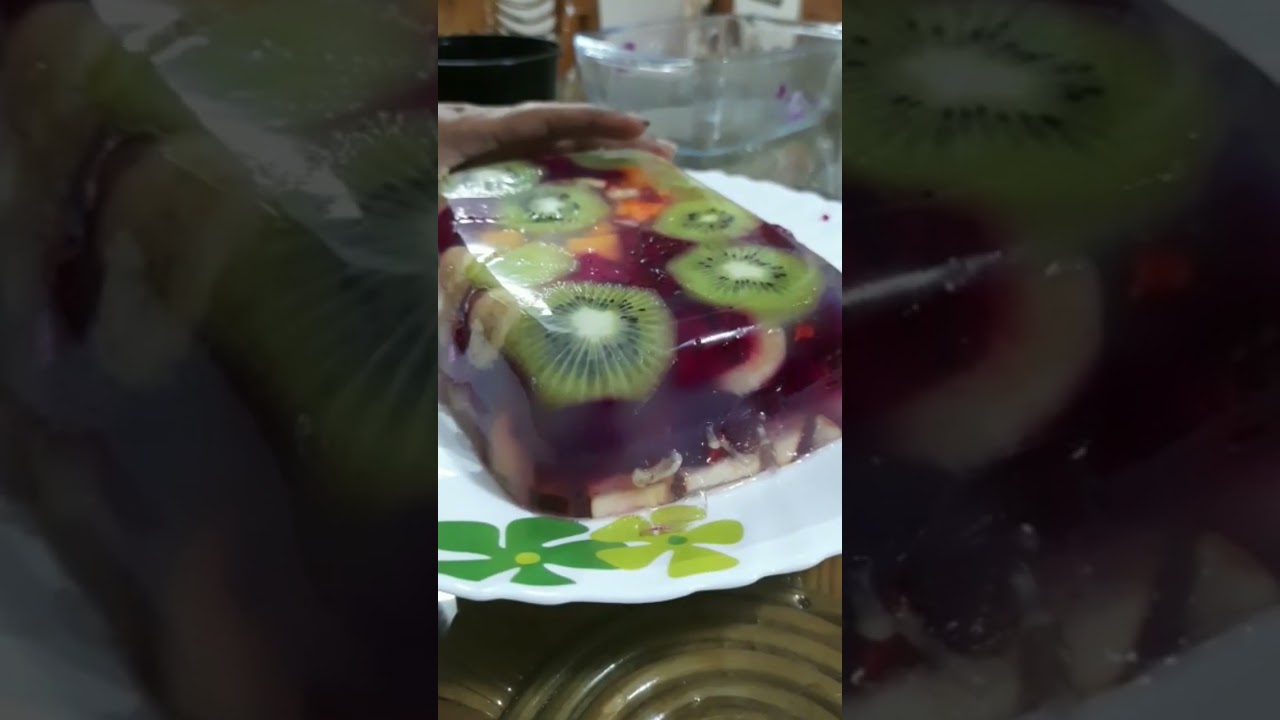 Fruit crystal cake 🥧🥝🍉🍎🍒🍓🍑🍊