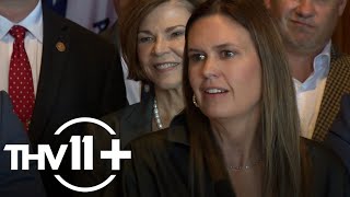 Gov. Sarah Huckabee Sanders explains why she isn't using $19K lectern