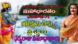 DHARMA RAJA ANSWER TO YAKSHA RAJA QUESTIONS ||TELUGU MAHABHARATAM EPISODE 71 |UNTOLD HISTORY TELUGU