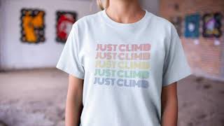 Just Climb Retro T-Shirt: Rock Climbing T-Shirt