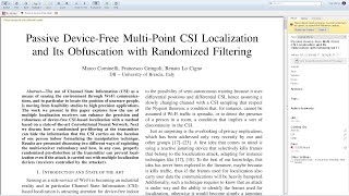 Famous [MEDCOM2021]Passive Device Free Multi Point CSI Localization and Its Obfuscation with Randomized Fil Wealth