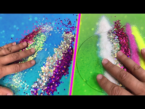 Clear Slime Coloring with Pigment, Food Coloring, Glitter! I'm even  coloring a no glue slime! 