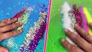 How to make Clear Slime/ DIY Holographic Glitter Bomb Slime