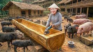 How to Make Wooden Pig Feed Container & Harvest Green Onions to Sell at the Market