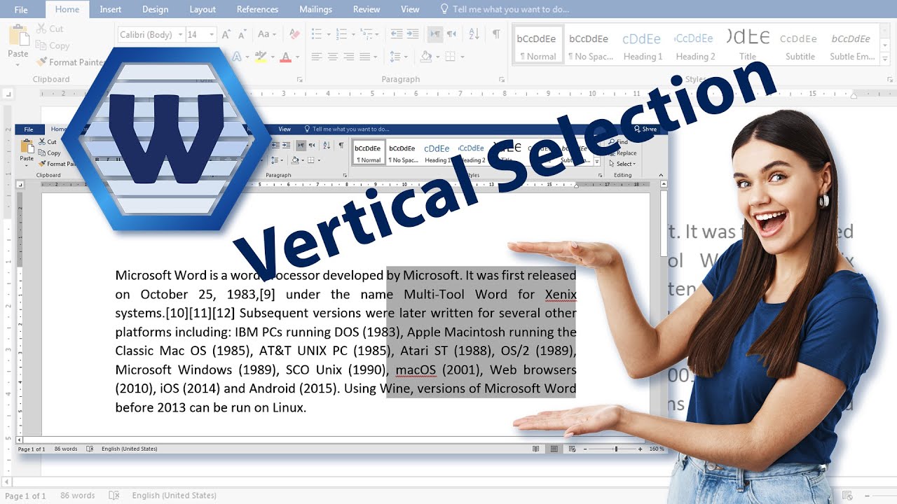 How to Select Text Vertically | Microsoft Office Word | Online Learning ...
