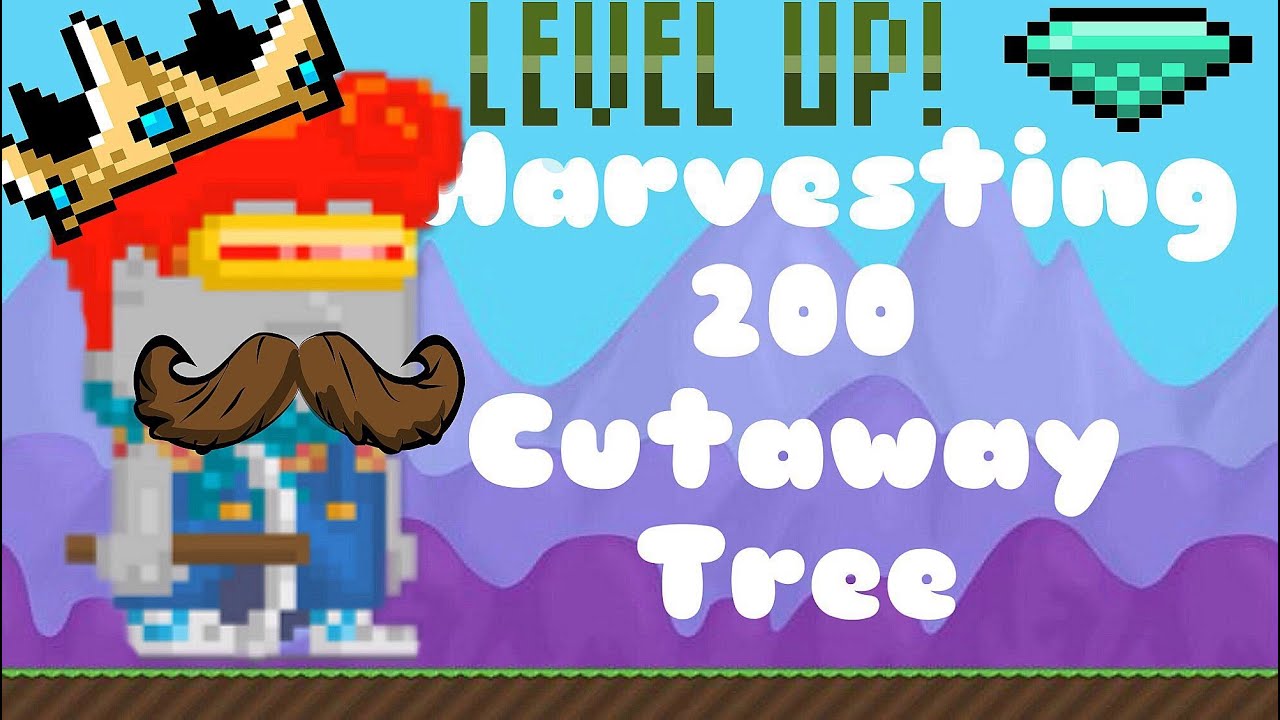Growtopia Harvesting 200 Cutaway Trees YouTube