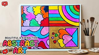 Easy four Abstract art for beginners