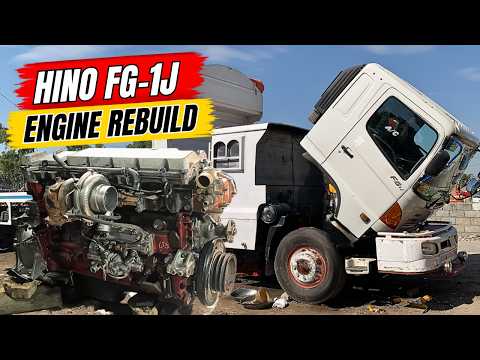 Man Fully Assembles Hino FG-1J Semi Truck 6-Cylinder Engine | Full Rebuild Start to Finish