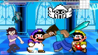 TEAM SMG4 & JAIDEN ANIMATIONS VS TEAM SUPER MARIO MAKER & MASTER STEVE