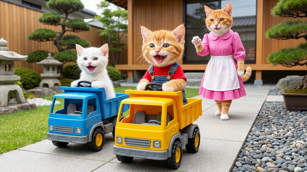 🐱🚗 A Little Kitten Dreams of a Toy Car—Mama Cat Bakes with Love to Make It Come True 💖🍰