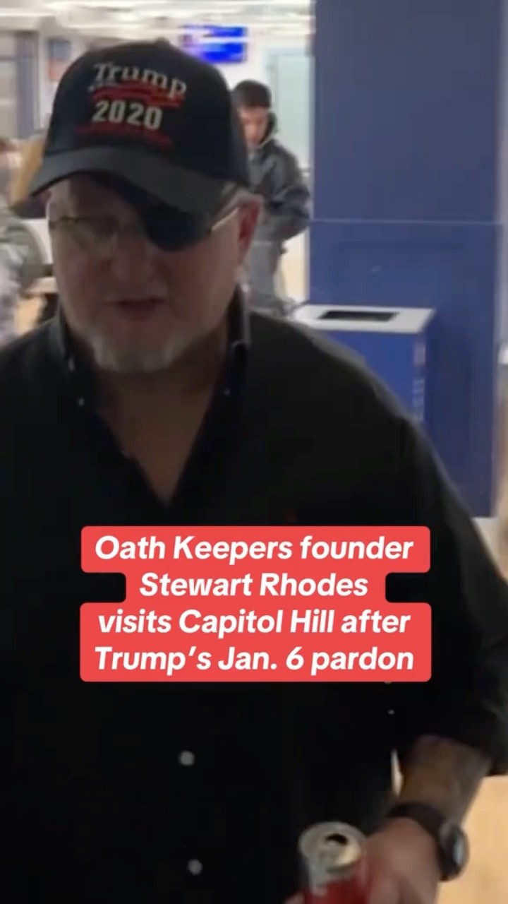 Oath Keepers founder Stewart Rhodes visits Capitol Hill after Trump pardon #shorts