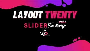 Create Slider With Layout Twenty WordPress Video Tutorial | Slider Factory Pro | WP Frank