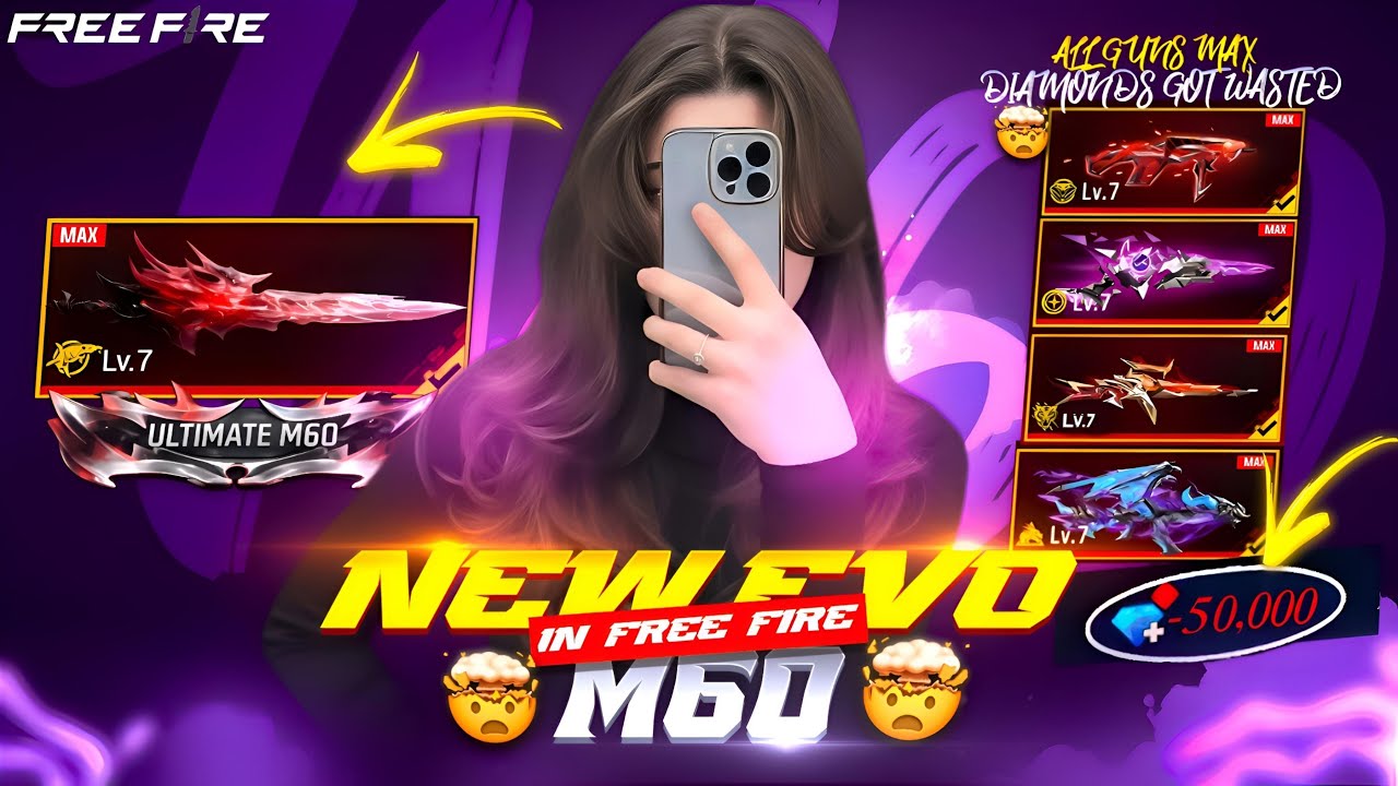 I Spent 40K Diamonds 😭💎 | New M60 Evo Gun Level 1 to 7 MAX 😱🔥