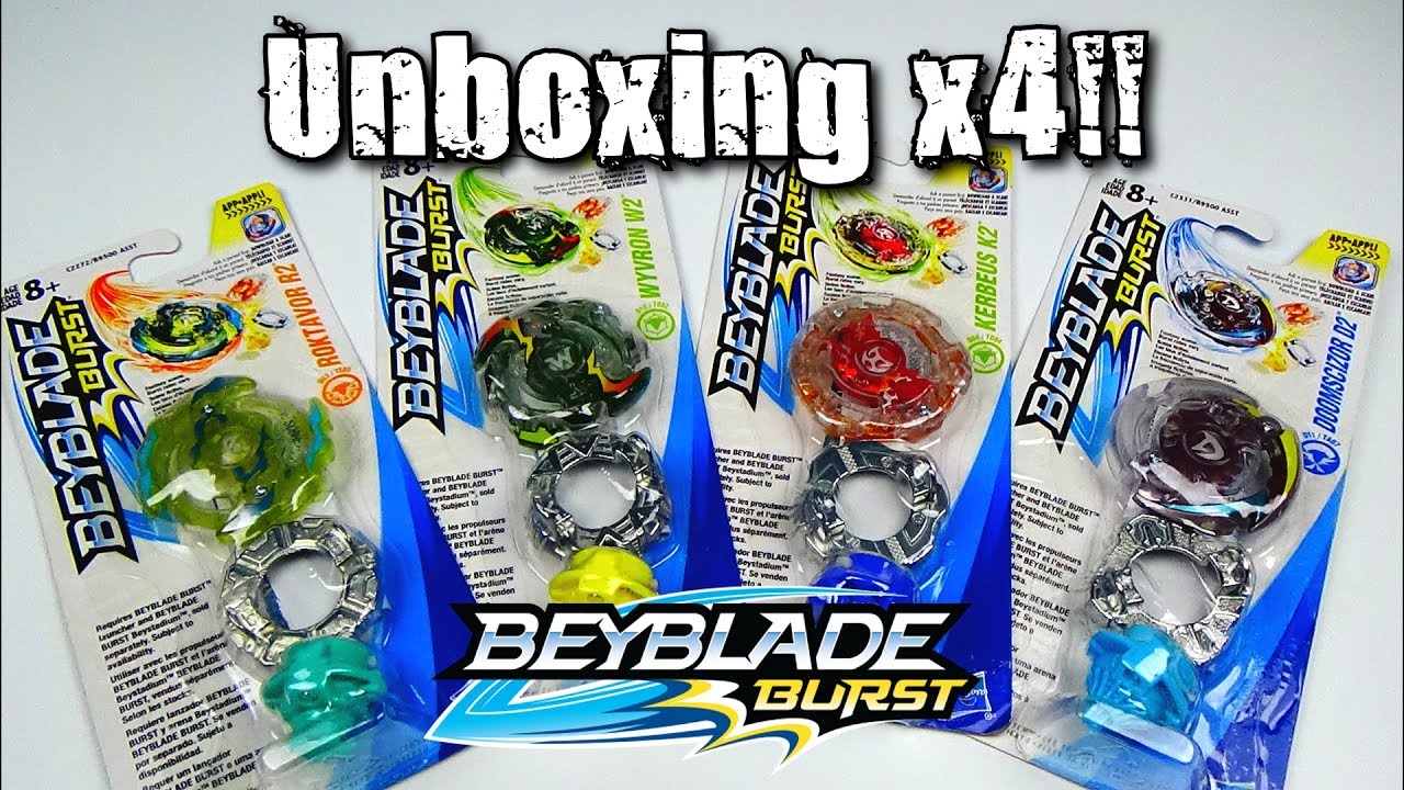 Hasbro Beyblade Burst Unboxing - RECOLORS!! Roktavor R2 / Wyvron W2 / Kerbeus K2 / Doomscizor D2