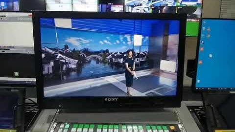 Broadcast robotic camera crane automatic shooting in the TV news studio
