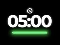 Temporizador 5 Minutos con Alarma ⏱️ Cuenta Regresiva 300 Segundos | 5 Minute Timer