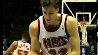 Marv Albert enjoys Chris Dudley's free throws - Knicks @ Nets - 1992/93