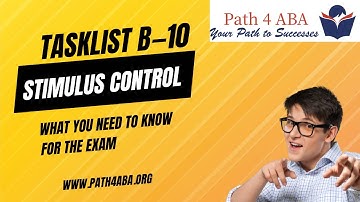 What does it mean to have Stimulus Control: Your Complete Guide to B-10 (BCBA Task List)