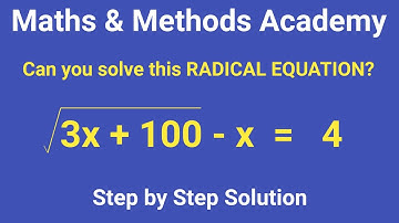 How to solve a Radical Equation? | How to solve Polynomials? | Step by Step Algebra Tutorial