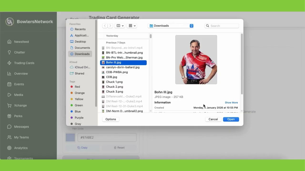 BowlersNetwork Trading Card Tutorial