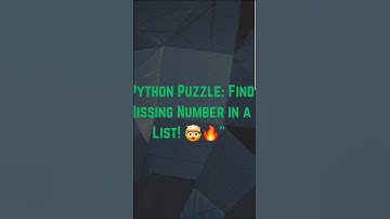 "Python Puzzle: Find Missing Number in a List! 🤯🔥" 100 days of Python code #py #pythonprogramming