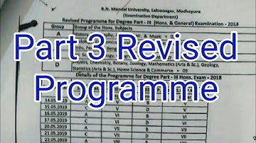 Part 3rd Revised exam program 2018 || BNMU and Purnea University Purnea - Deepak jamhara