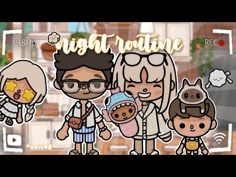 ✩‧☾⋆🌙big family night routine⁺✮||🎙 voice🎙||~🐚Toca Boca Roleplay~||