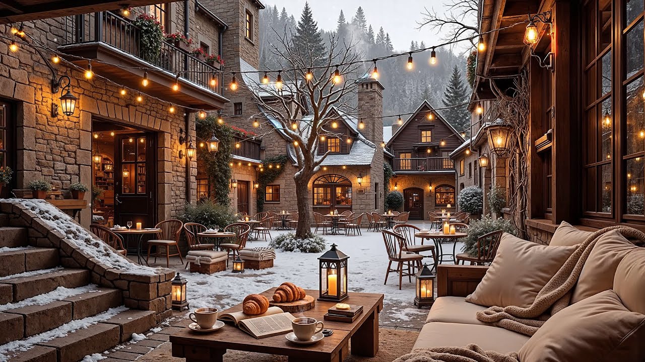 Peaceful Winter Coffee Shop Ambience with Jazz Music for Focus ☕ Relaxing Jazz Instrumental Music