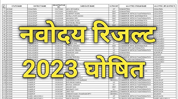 नवोदय विद्यालय रिजल्ट 2023 29 अप्रैल पेपर का |Navodaya vidyalaya class 6 Result 2023 | Jnv Result