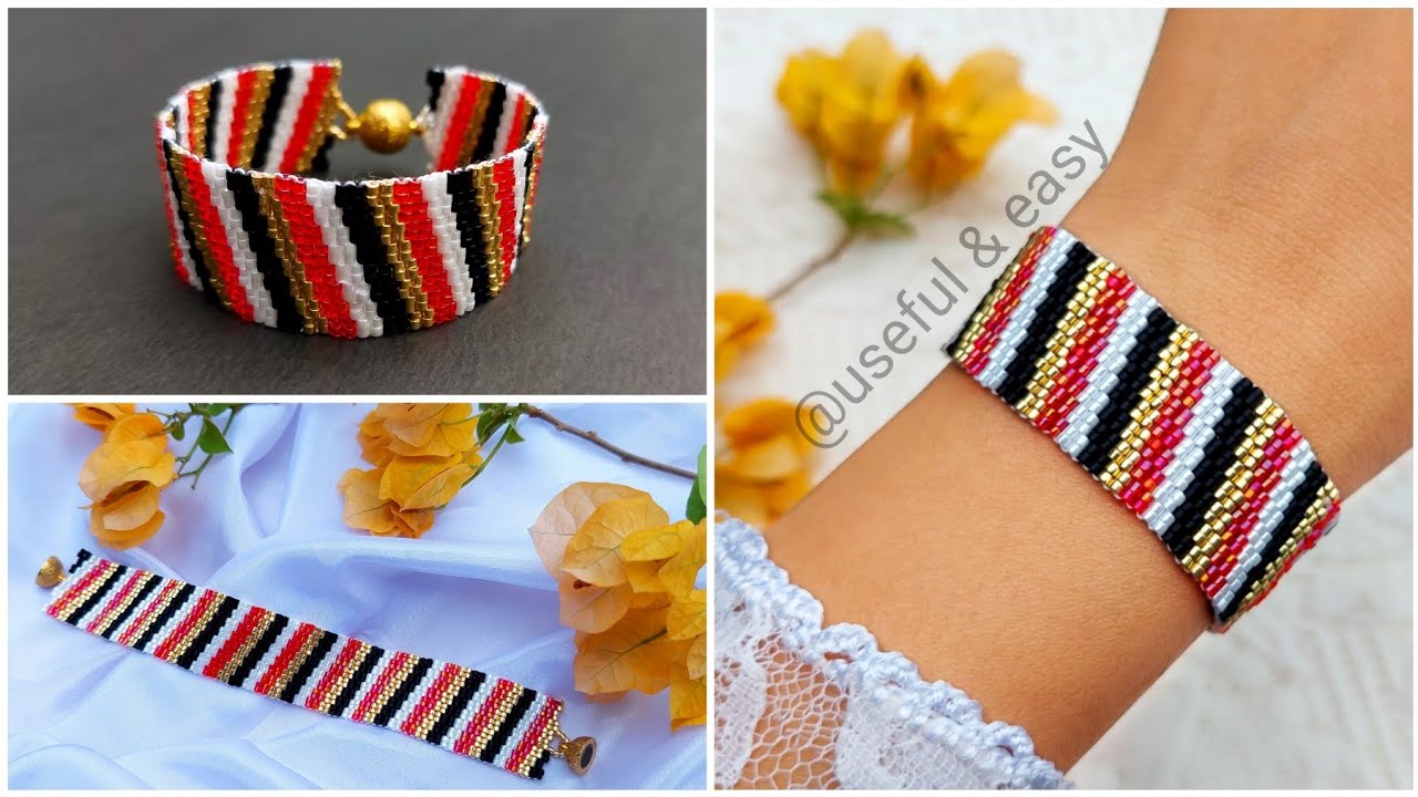 Браслет из бусин для начинающих 💕 Изготовление браслета в технике пейот 💕 Полезно и просто