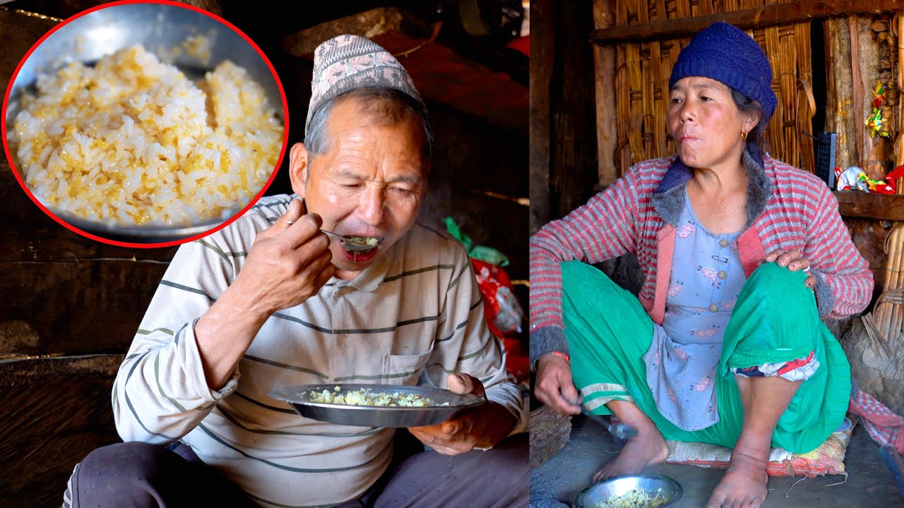 jungle man family cooking and eating lunch || 