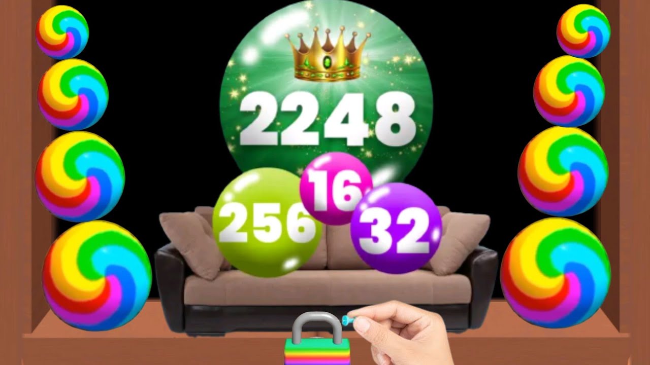 Satisfying Mobile game/ Couch 2048 vs jelly drops 2048 ball dropping
