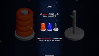 Hoop stack - Donut color sort Level 2 @Ruzdagameszone