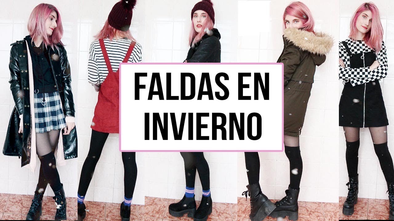 COMO USAR FALDAS VESTIDOS EN INVIERNO? ♡ 5 OUTFITS 2018 - YouTube