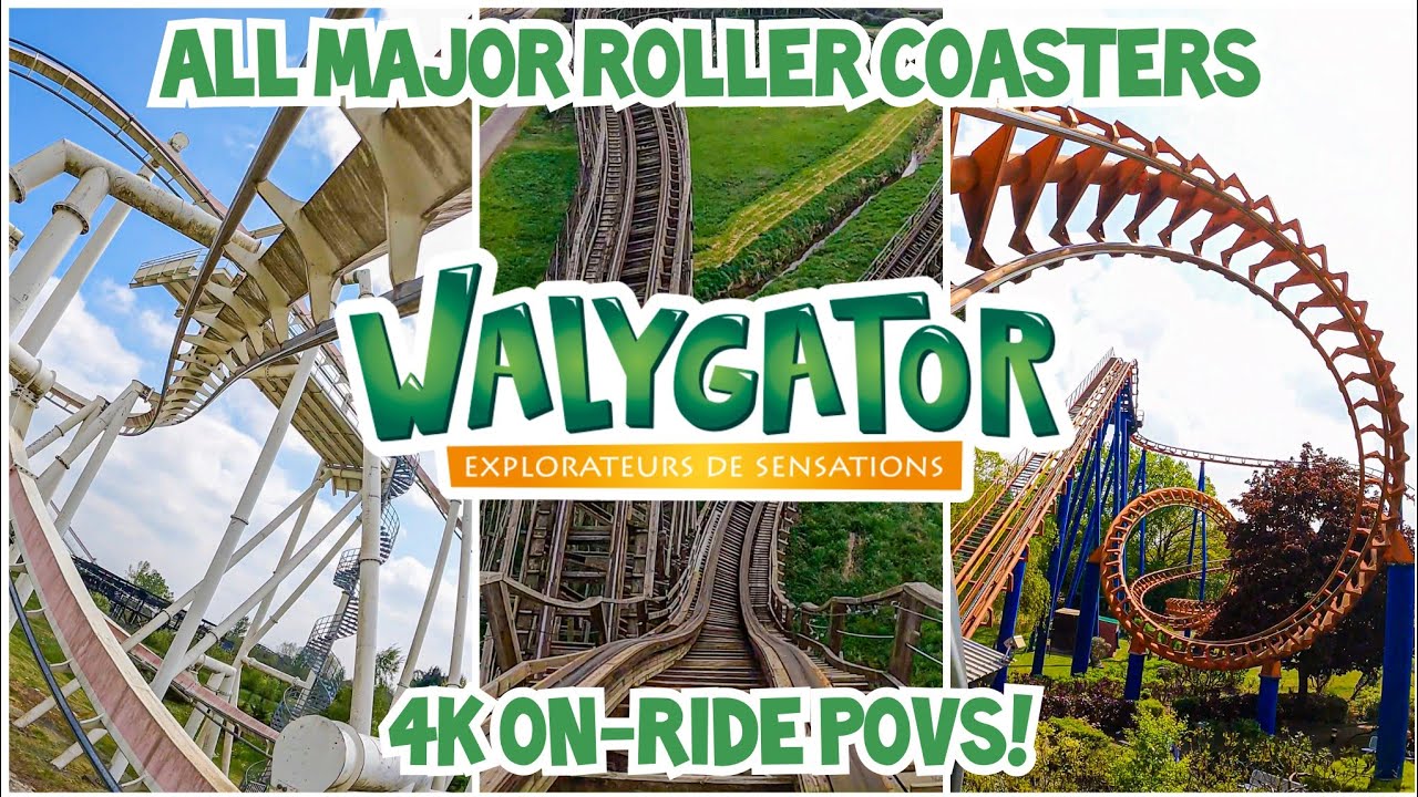 Walygator Grand Est - All Major Roller Coasters 4K On-Ride POVs