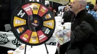 Steve spins the Hardee's Wheel Of Free Stuff at Mantown