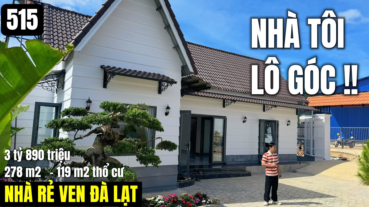 Căn nhà lô góc đường nhựa ven Đà Lạt 3 tỷ 890 tr 278 m2 119 m2 thổ cư 