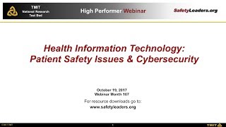 Join us October 19, 2017 for the HIT Cyber Security Webinar